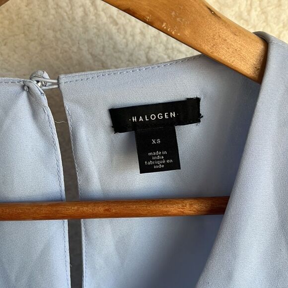 Halogen Dress Womens XS Light Blue Midi‎ V Neck - Picture 5 of 12